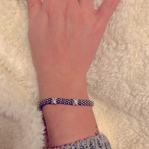 Lagos Diamond and Silver Double X Caviar Bracelet